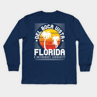 Del Boca Vista, Florida. Retirement Community. Vintage v2 Kids Long Sleeve T-Shirt